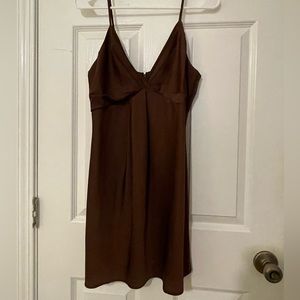 Brown Satin Dress